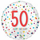 50th Happy Birthday Confetti Print Foil Balloon