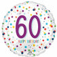 60th Happy Birthday Confetti Print Foil Balloon
