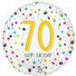 70th Happy Birthday Confetti Print Foil Balloon