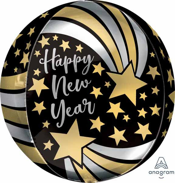 16" Orbz New Year's Round Balloon