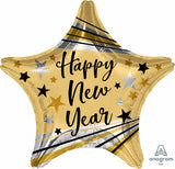 star shaped happy new year balloon