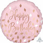 Anagram 18" Round Blush Birthday Confetti Foil Balloon