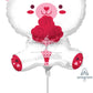 Anagram 12" Mini Shape White Valentine's Bear Air-Filled Mylar Balloon