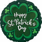 Anagram 18" Round Shamrock Happy St. Patrick's Day Green Foil Balloon
