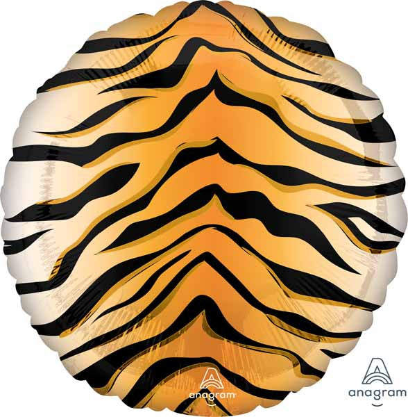 18" Round Tiger Print Foil Balloon