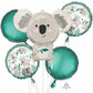 Anagram Cute Koala Balloon Bouquet 5 Foil Balloons Party Decor
