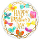 Happy Mother's Day Gold Trim Foil Balloon