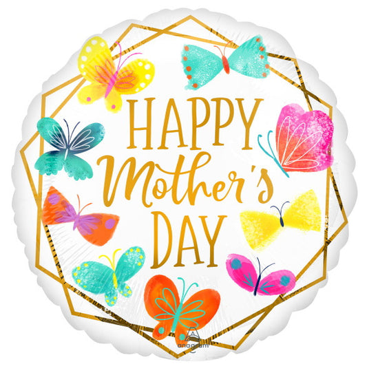 Happy Mother's Day Gold Trim Foil Balloon