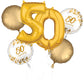 Anagram Gold Happy Anniversary 6 Foil Balloons Bouquet Decor