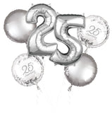 Silver Happy Anniversary Balloon Bouquet Decor