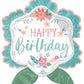Free Spirit Floral Happy Birthday Supershape Foil Balloon