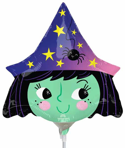Mini Witch Balloon On a Stick