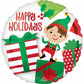 Happy Holiday Cute Elf Foil Balloon