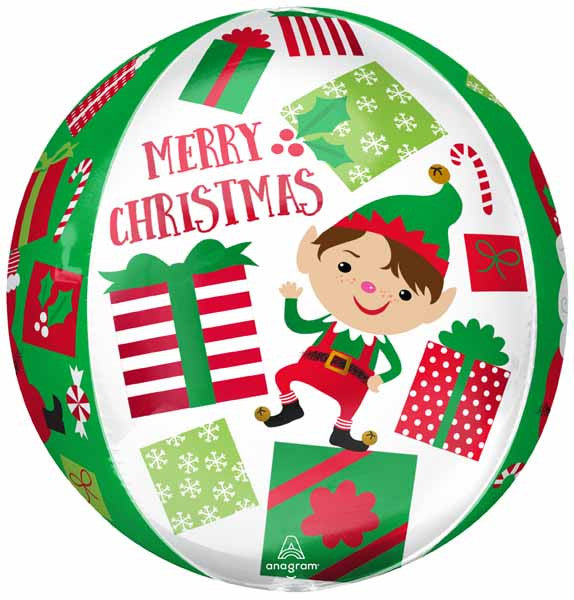 16" Orbz Christmas Round Balloon