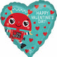 Anagram 18" Happy Valentine's Day Cute Robot Heart Shaped Foil Balloon