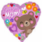 18" Love You Mom Heart Shaped Foil Balloon