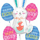 Anagram Funny Bunny Happy Easter Balloon Bouquet 5 Mylar Foil