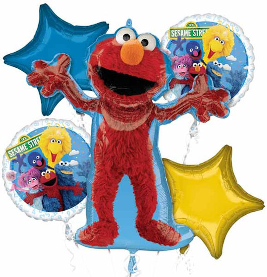 Elmo sesame street foil balloon bouquet big bird grover party decor