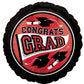 red black congrats grad foil balloon