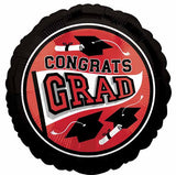 red black congrats grad foil balloon