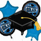 Congrats Grad Blue Balloon Bouquet 5 Foil Balloons Party Decor