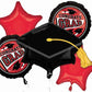 Congrats Grad Red Balloon Bouquet 5 Foil Balloons Party Decor
