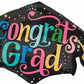 Anagram Supershape 31" Congrats Grad Graduation Cap Foil Balloon Party Decor