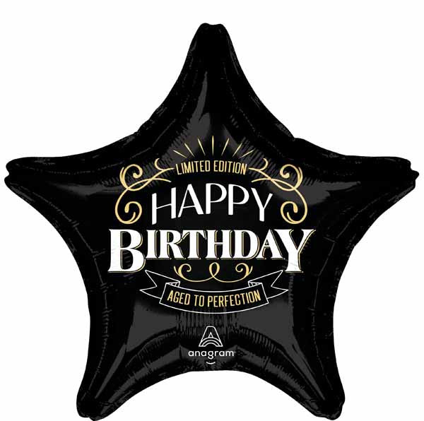 Happy Birthday Aged to Perfection Jumbo Foil Star Balloon