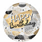 Gold & Black Birthday Balloon