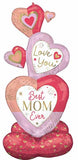 Best mom Ever Stacked Hearts Air-Fill Foil Balloon Display