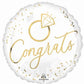 Congrats Wedding Engagement 18" White Gold Foil Balloon