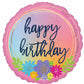 Happy Birthday Bouquet of Flowers Print Foil Balloon