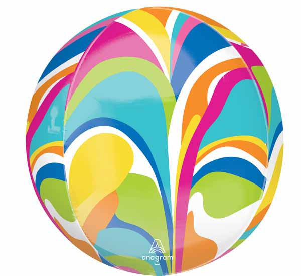 Multicolored Macro Marbles Foil Balloon
