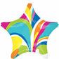 Vibrant Multi Colors Macro Marble Star Shaped Foil Balloon