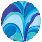 Vibrant Blue Macro Marble Round Foil Balloon