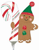 Gingerbread Cancy Cane Mini Shape Foil Balloon