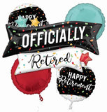 Officially Retired Happy Retirement Foil Balloon Arrangement Bouquet