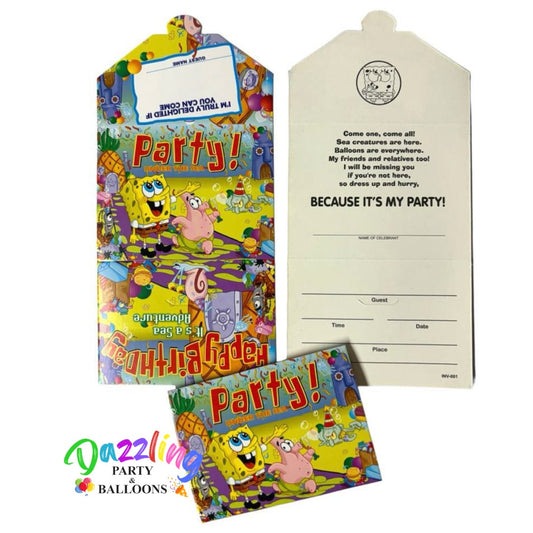 Spongebob Birthday Invitations 6/CT