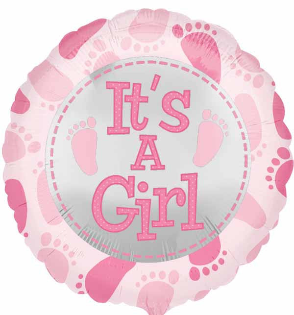 Cute Baby Girl Feet Pink 18" Foil Balloon