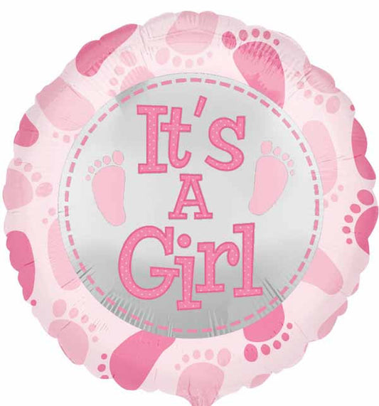 Cute Baby Girl Feet Pink 18" Foil Balloon
