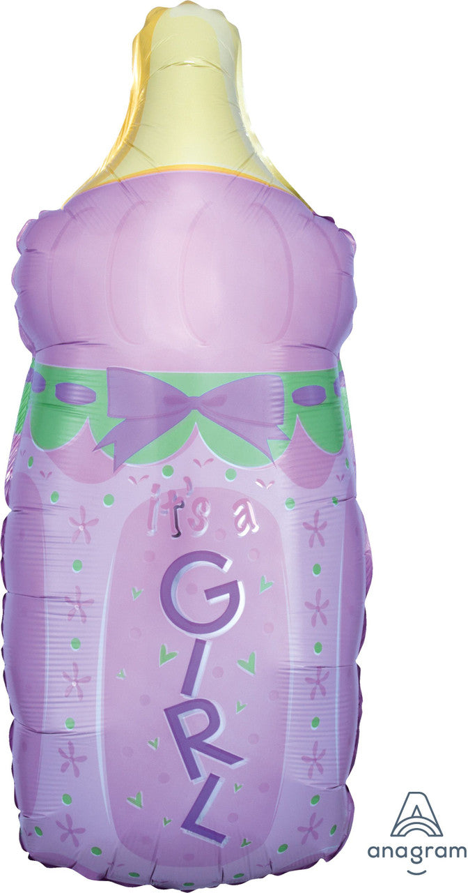 Supershape It's A Girl! Baby Bottle Shaped Foil Balloon