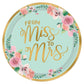 Mint To Be 'From Miss To Mrs.' Metallic 10 1/2" Round Plate 8/CT