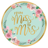 Mint To Be 'From Miss To Mrs.' Metallic 10 1/2" Round Plate 8/CT
