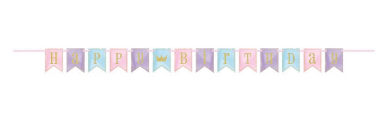 Glitter Magical Princess Birthday Pennant Banner 7ft