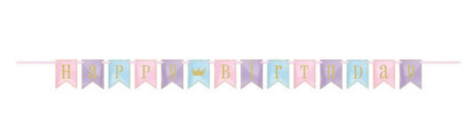 Glitter Magical Princess Birthday Pennant Banner 7ft