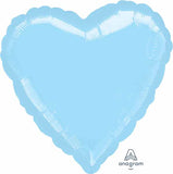 18" Heart Shape Pearl Light Blue Foil Balloon