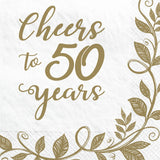 Happy 50th Anniversary Beverage Napkins 16/CT