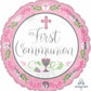 18" First Communion Blessings Cross Pink Foil Balloon