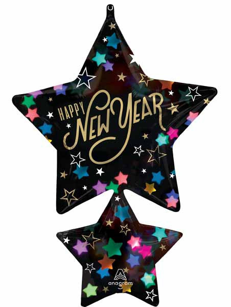 Happy New Year Starlight 37" Supershape Balloon