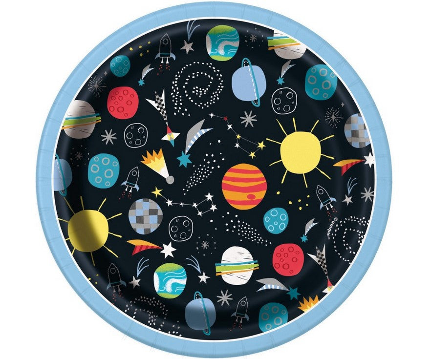 Outer Space Round 7" Dessert Plates 8/CT